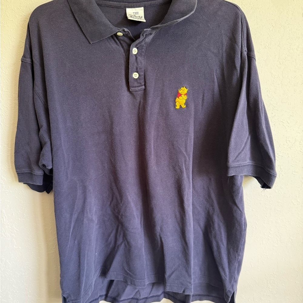 Men’s XL Navy Retro The Disney Store Winnie The Pooh Embroidered Polo